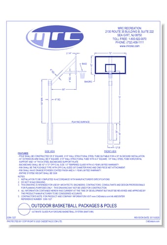 Bison: Ultimate Glass Playground Basketball System (BA873-BK)