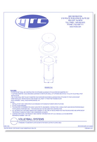 Bison: Standard 4" Diameter Floor Sockets For Non Floating Floors (VB22)