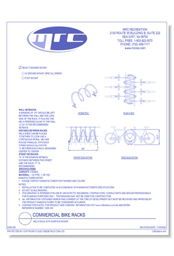 Dero Bike Racks: Helix Rack With Surface Mount