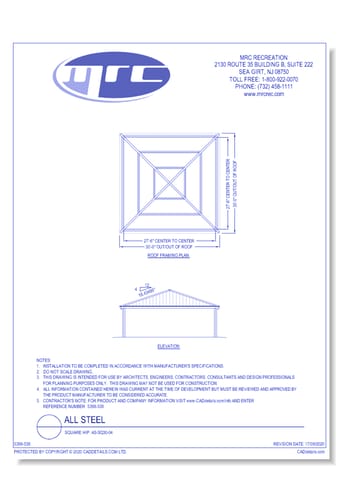 RCP Shelters: All Steel-Square Hip (AS-SQ30-04)