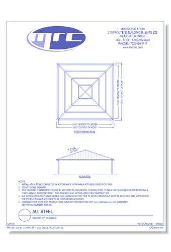 RCP Shelters: All Steel-Square Hip (AS-SQ36-04)