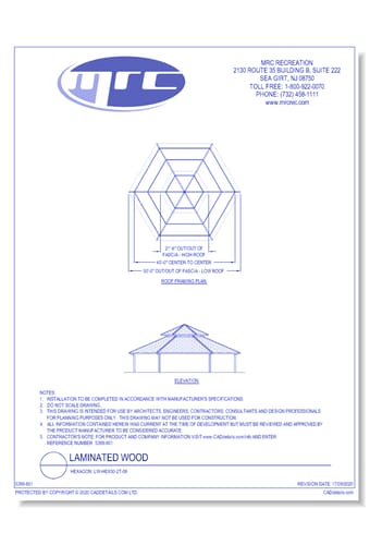 RCP Shelters: Laminated Wood-Hexagon (LW-HEX50-2T-06)