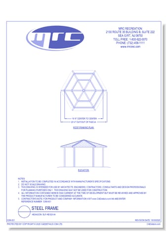 RCP Shelters: Steel Frame-Hexagon (SLF-HEX20-04)