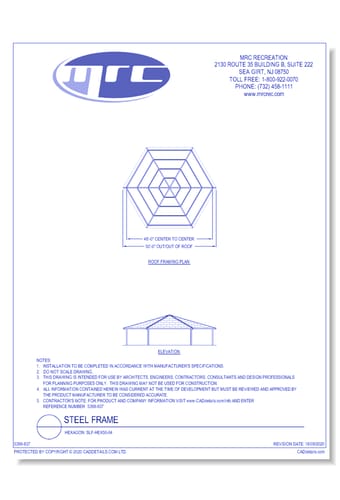 RCP Shelters: Steel Frame-Hexagon (SLF-HEX50-04)