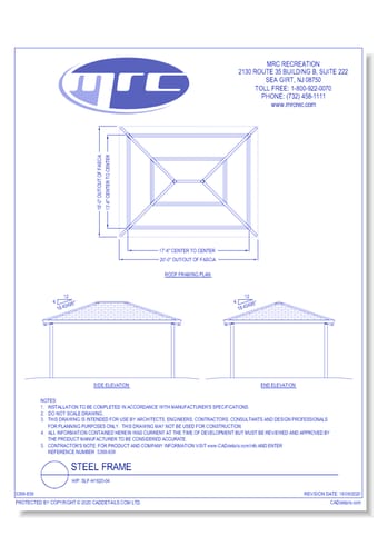 RCP Shelters: Steel Frame-Hip (SLF-H1620-04)