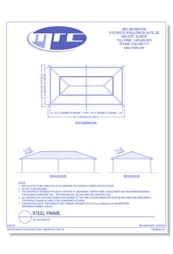 RCP Shelters: Steel Frame-Hip (SLF-H2444-04)