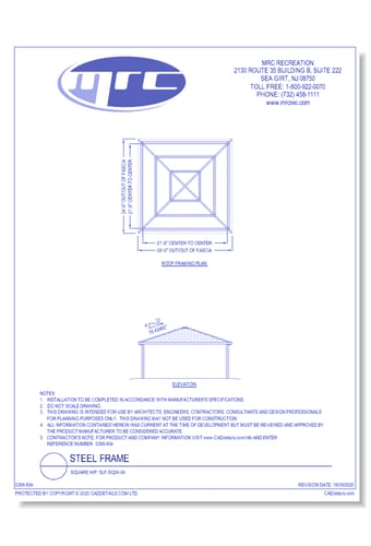 RCP Shelters: Steel Frame-Square Hip (SLF-SQ24-04)