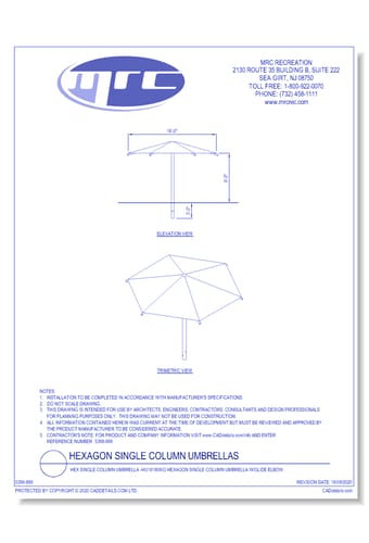 Superior Shade: 18' Hexagon Umbrella With 8' Height, Glide Elbow™, And In-Ground Mount