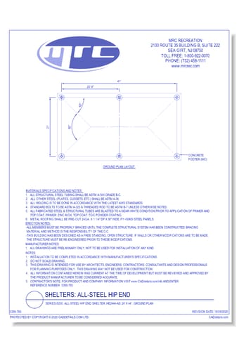 Superior Shelter & Amenities: Series 8200, All-Steel Hip End Shelter, 24' x 44' Ground Plan (HE2444-AS)