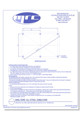 Superior Shelter & Amenities: Series 8300, All-Steel Gable End Shelter, 30' x 44' Ground Plan (GE3044-AS)