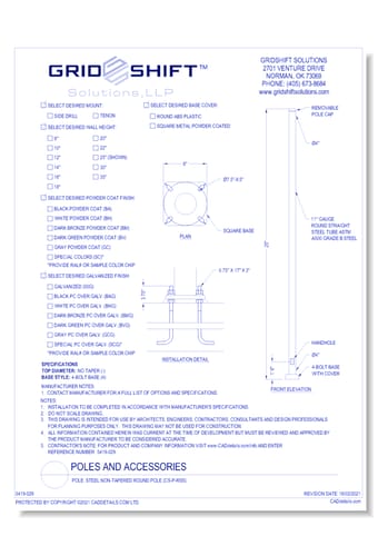 Pole: Steel Non-Tapered Round Pole (CS-P-RSS)