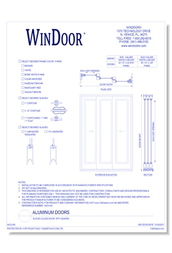 Sliding Glass Door: 3P3T (SGD560)
