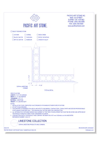 Sophia Limestone Products and Corners
