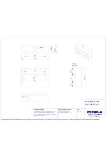 Custom 6' Single Sided - C-VIEW (C620) Commercial Gas Fireplace