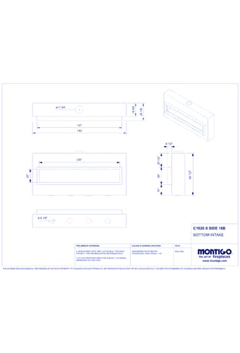 Custom 10' Single Sided - C-VIEW (C1020) Commercial Gas Fireplace