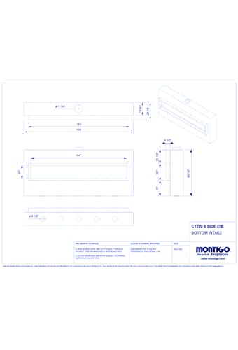 Custom 12' Single Sided - C-VIEW (C1220) Commercial Gas Fireplace