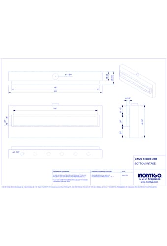Custom 15' Single Sided - C-VIEW (C1520) Commercial Gas Fireplace