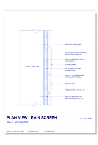 Stone Lath-Sheet: 26 - Plan View - Rain Screen