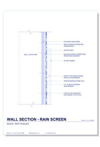 Stone Lath-Sheet: 27 - Wall Section - Rain Screen
