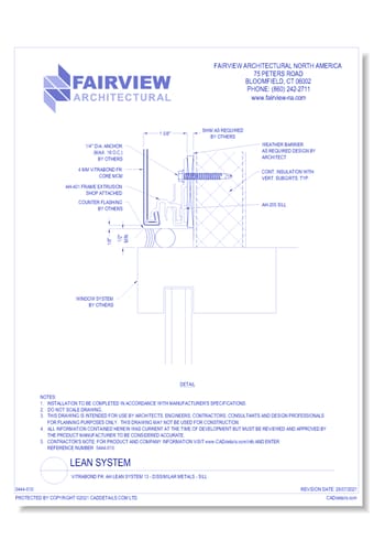  Vitrabond FR (MCM / Aluminum Cladding Material): AH Lean System 13 - Dissimilar Metals - Sill