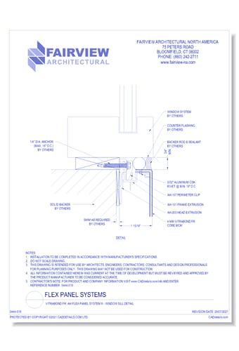  Vitrabond FR (MCM / Aluminum Cladding Material): AH Flex Panel System 6 - Window Sill Detail
