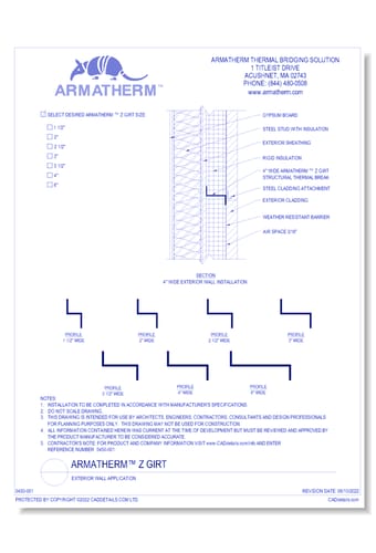 Armatherm™ Z Girt: Exterior Wall Application