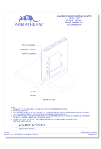 Armatherm™ Z Girt: Fiber Cement - Balcony