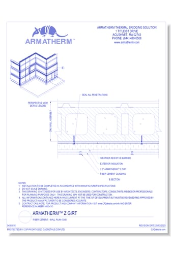 Armatherm™ Z Girt: Fiber Cement - Wall Plan- CMU