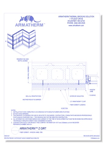 Armatherm™ Z Girt: Fiber Cement - Window Jamb - CMU