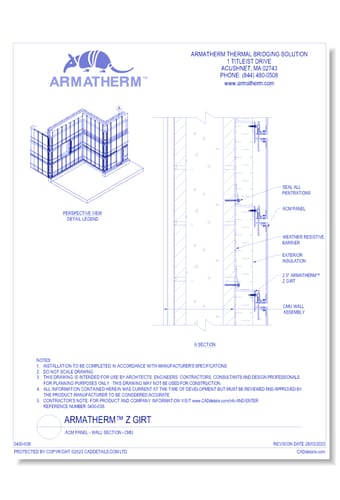 Armatherm™ Z Girt: ACM Panel - Wall Section - CMU