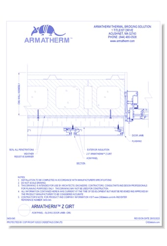 Armatherm™ Z Girt: ACM Panel - Sliding Door Jamb - CMU