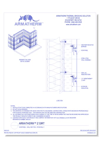 Armatherm™ Z Girt: ACM Panel - Wall Section - Stud Wall 1