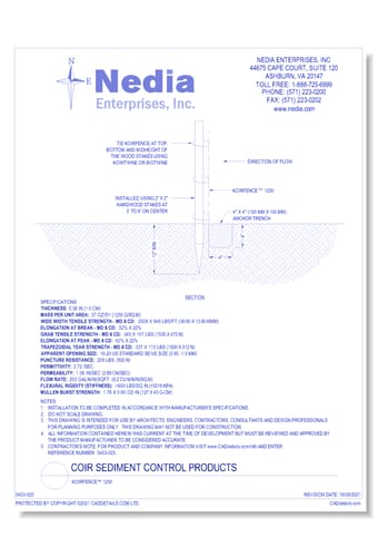 Coir Sediment Control: KoirFence™ 1250