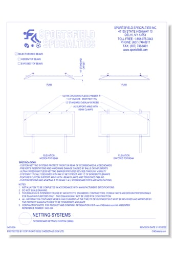 Scoreboard Netting: Custom (SBNS)