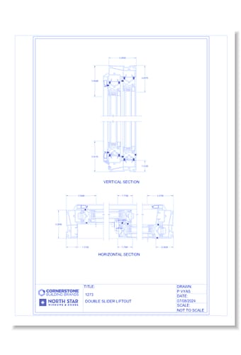 1000 Series - 1273 Double Slider Liftout Window