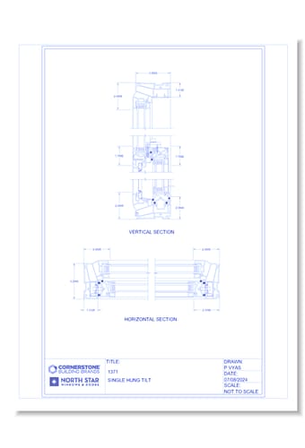 1000 Series - 1371 Single Hung Tilt Window