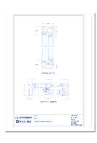 1000 Series - 1372 Single Slider Liftout Window