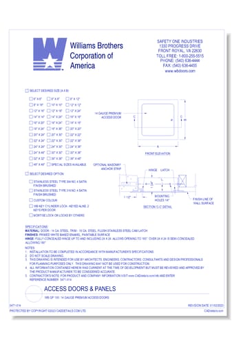 Access Doors & Panels - CADdetails