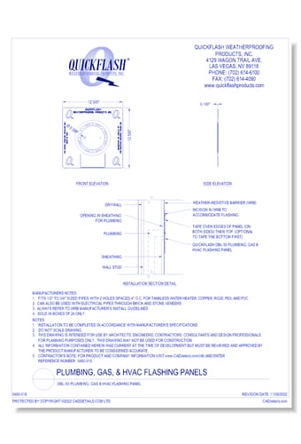 DBL-50 Plumbing, Gas & HVAC Flashing Panel