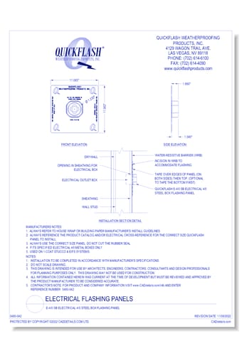E-4/0 SB Electrical 4/0 Steel Box Flashing Panel