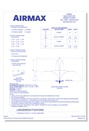 LakeSeries® Fountain: 7.5 HP 460V Three Phase