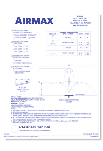 LakeSeries® Fountain: 10 HP 230V Three Phase