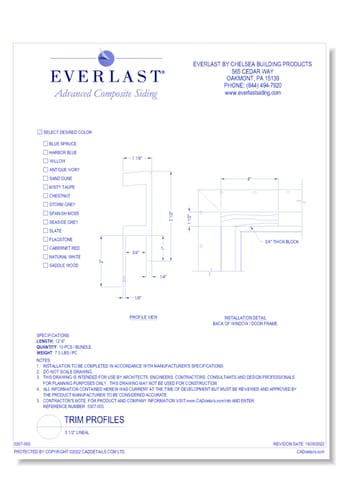 Trim Profiles: 3 1/2" Lineal