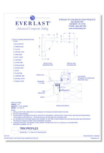 Trim Profiles: Perimeter 1 1/2" Trim With Trim Receiver