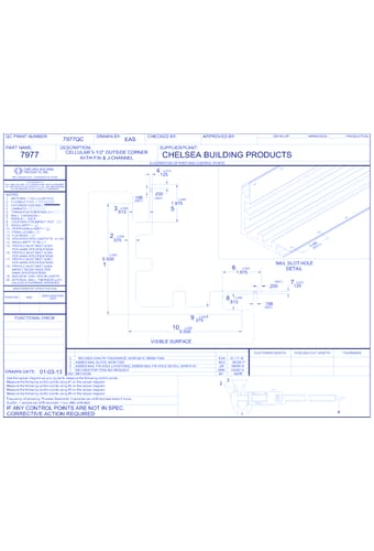 Cellular PVC Trim: Cellular 5 1/2" Outside Corner With Fin & J-Channel