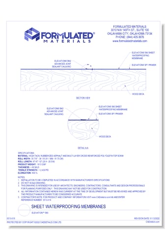 Sheet Waterproofing Membranes: Elevation™ S60 