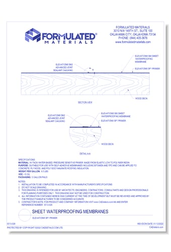 Sheet Waterproofing Membranes: Elevation® SP1 Primer