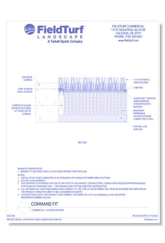 Command Fit - FieldTurf Landscape - CADdetails