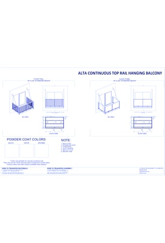 Aluminum Framing System: Alta Continuous Top Rail Hanging Balcony