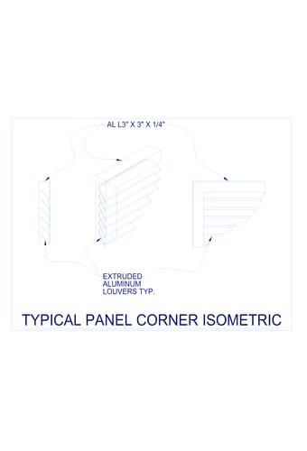 Atlas Industrial Horizontal Louvers: Horizontal Louver Infill Panel Corner Isometric